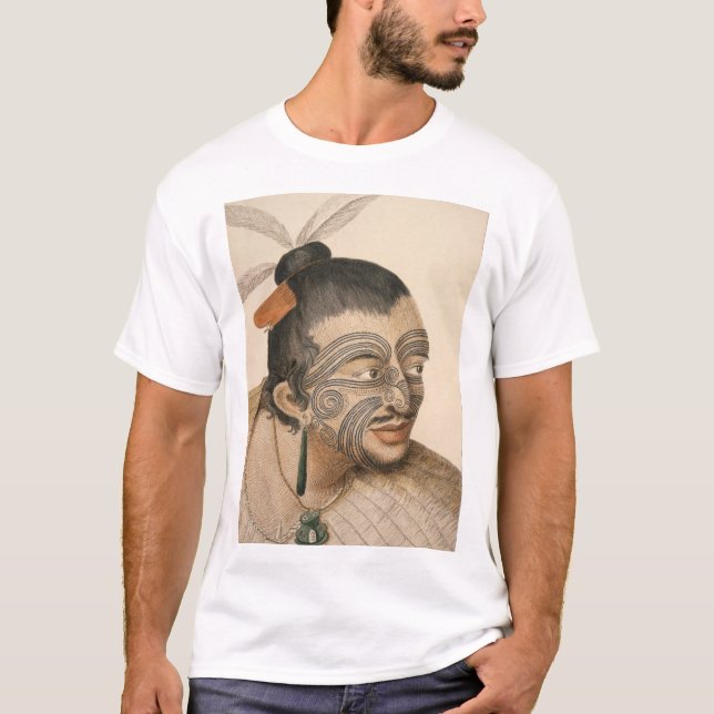 T-shirt Croquis d'un homme maori, C. 1769 (Devant)