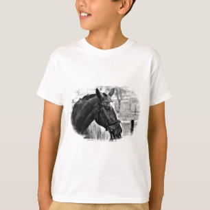 T-shirt Croquis noir de cheval blanc