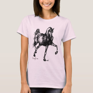 T-shirt Croquis simple de cheval Arabe