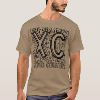T-shirt Cross Country Typography Funny XC Cross Country Ru