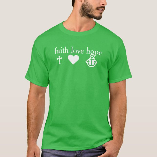 T-shirt CROSS HEART ANCRE - foi amour espoir (Devant)