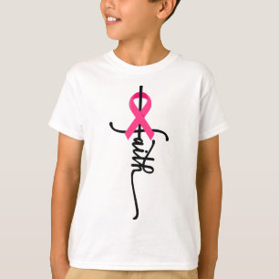 T-shirt Cross Warrior Survivor Pink Ribbon Cancer du sein 