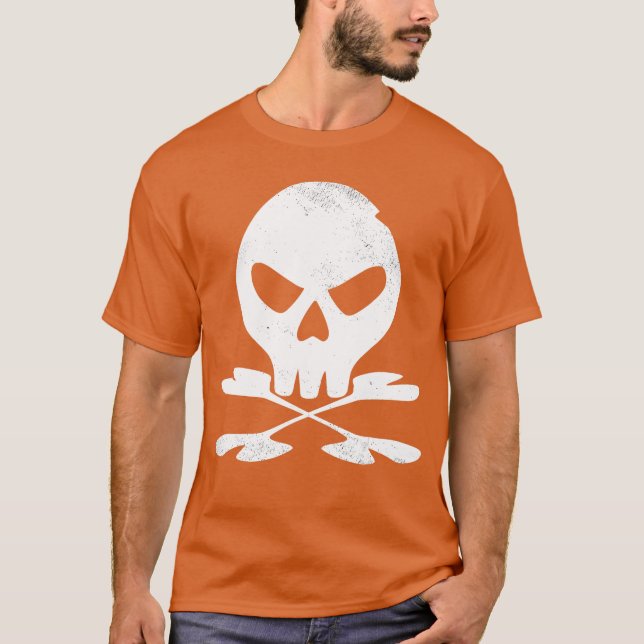 T-shirt Crossbone Halloween Squelette Silhouette Goth Punk (Devant)