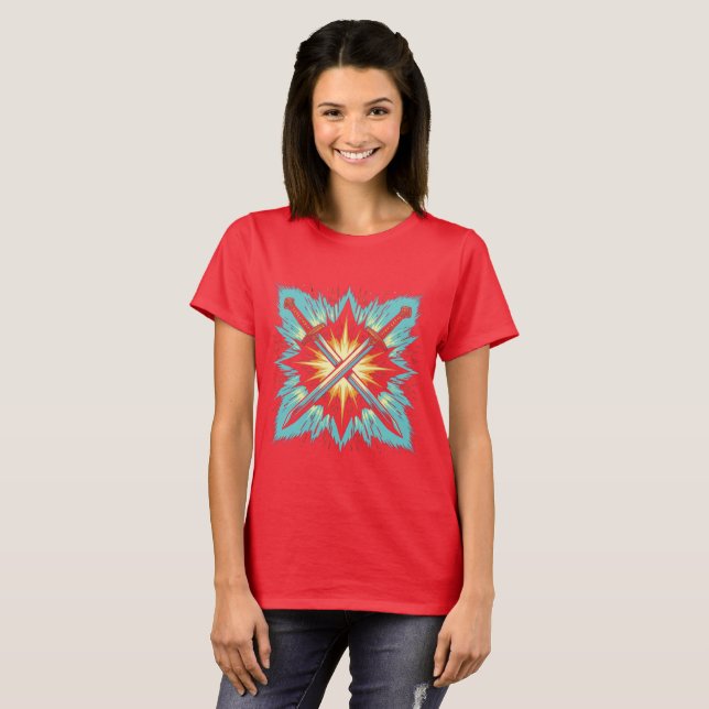 T-shirt Crossed Fantasy Arrows with Glowing Energy – Dynam (Devant entier)
