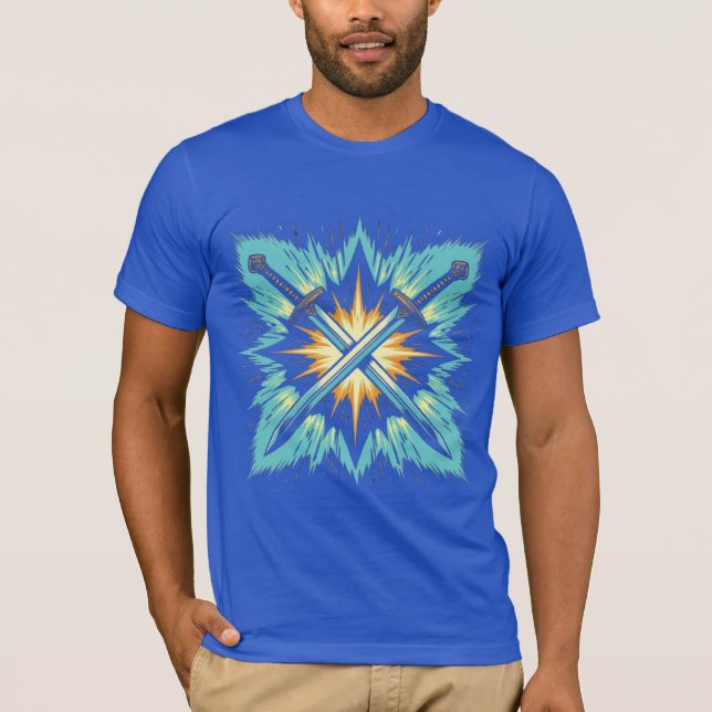 T-shirt Crossed Fantasy Arrows with Glowing Energy – Dynam (Devant)