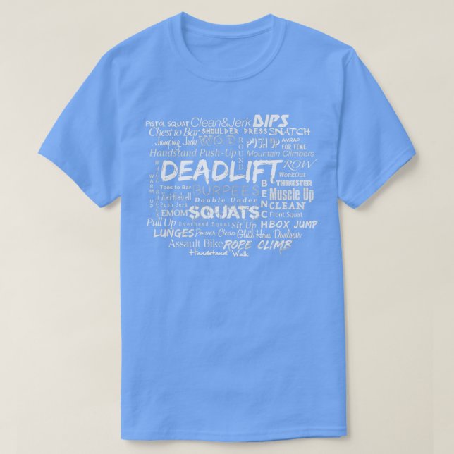 T-shirt Crossfit Deadlift Squats Burpees White Edition  (Design devant)