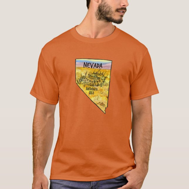T-shirt Crotale Nevada Battleborn 1864 Desert Mountain (Devant)