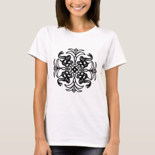 T-shirt Crotale tribale noire et blanche