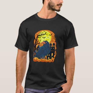T-shirt Crow Avec Citrouilles Drôle Effrayant Halloween Pa