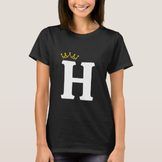 T-shirt Crowned Letter H Monogram Design