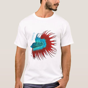 T-shirt Crowntail betta fish dessin animé