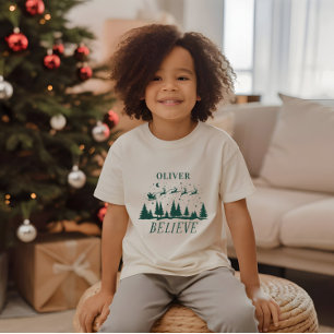 T-shirt Croyance personnalisée Santa traîneau Noël corresp