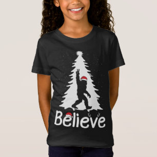 T-Shirt Croyez Bigfoot Noël Yetti Funny Xmas Tree Sa