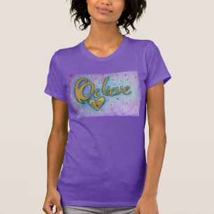 T-shirt Croyez Coeur Inspirationnel Word Art Chemise perso