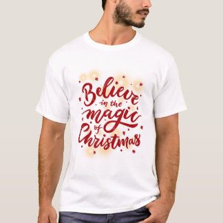 T-shirt Croyez en la magie du design étincelant de Noël