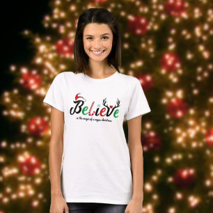 T-shirt Croyez en la magie d'un Noël végétalien