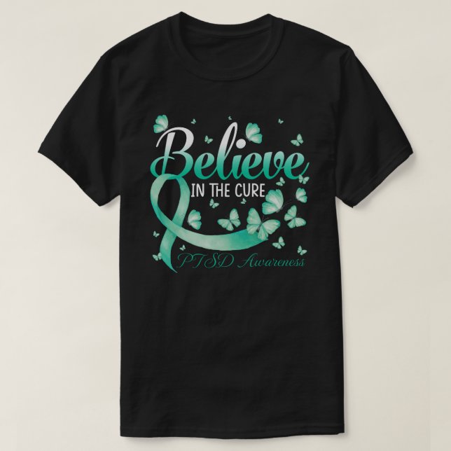 T-shirt Croyez En Le Papillon Cure PTSD Awareness (Design devant)