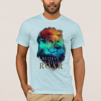 T-shirt Croyez en votre aquarelle solaire peinture Lion