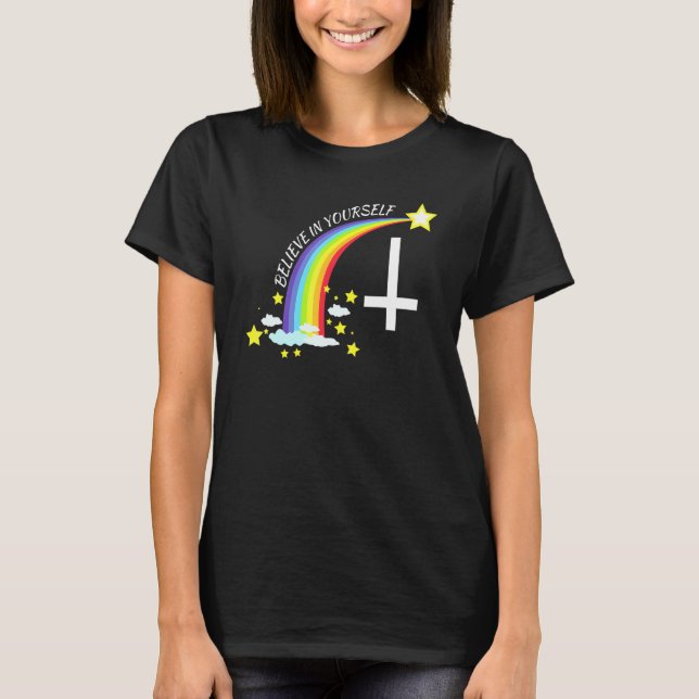 T-shirt Croyez En Vous-Même Sarcastique Anti Religion Athe (Devant)