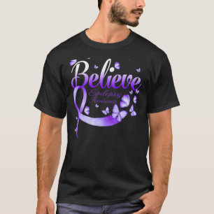 T-shirt Croyez le papillon de sensibilisation à l'épilepsi