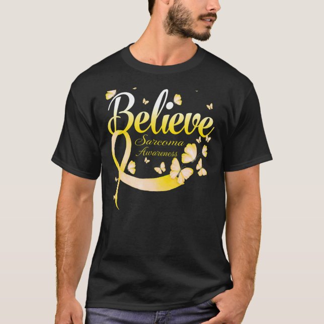 T-shirt Croyez le papillon de sensibilisation au sarcome (Devant)