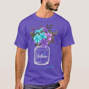 T-shirt Croyez le ruban de la Fleur de sensibilisation à l