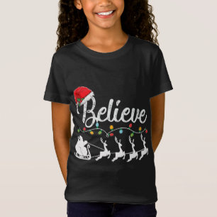 T-Shirt Croyez Les Lumières Des Arbres De Noël Drôle Croir