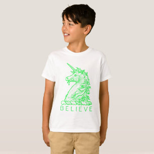 T-shirt Croyez ou Nom Magical Horse Unicorn Green