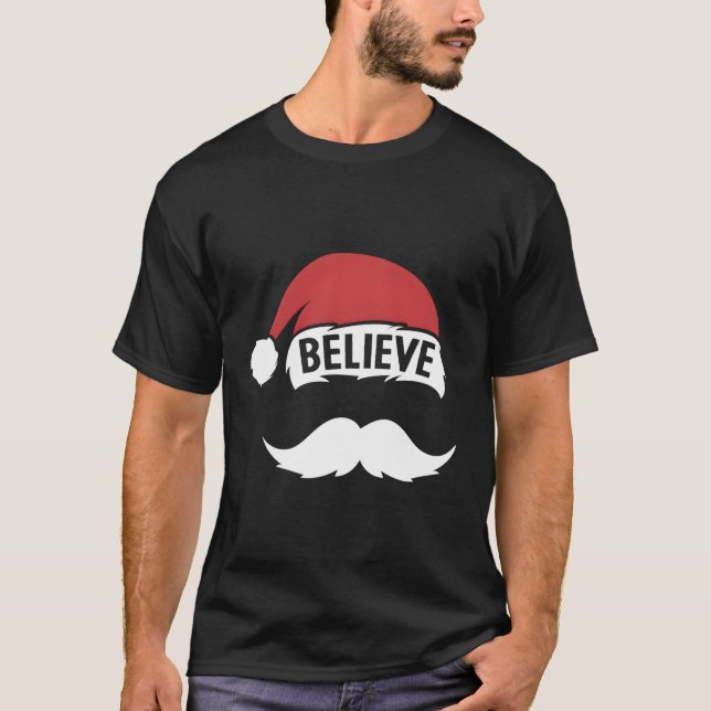 T-shirt Croyez Père Noël Casquette White Mustache Family P (Devant)