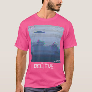 T-shirt Croyez Ufo Vaporwave Synthwave 80S Retro Flying S
