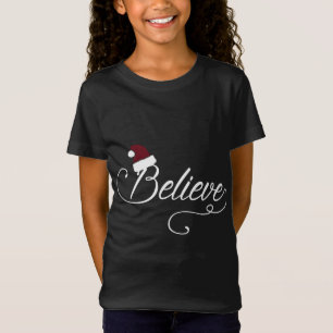 T-Shirt Croyez-vous Cursive portant le Noël du Père Noël