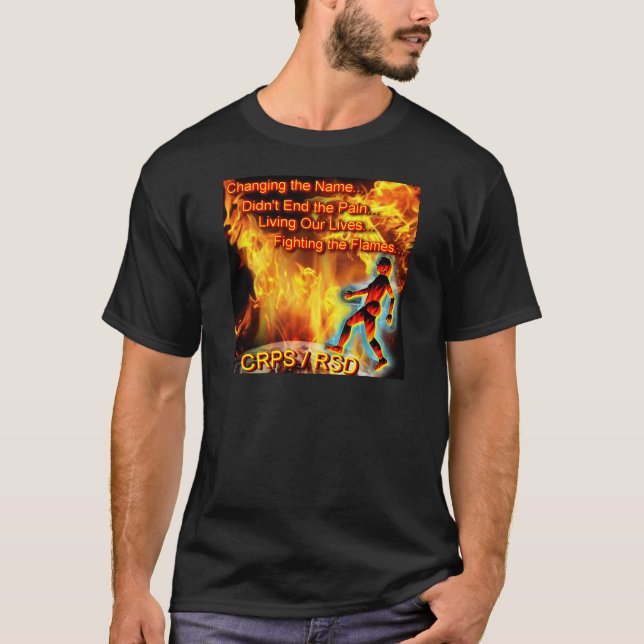 T-shirt CRPS/RSD vivant nos vies, combattant les flammes (Devant)
