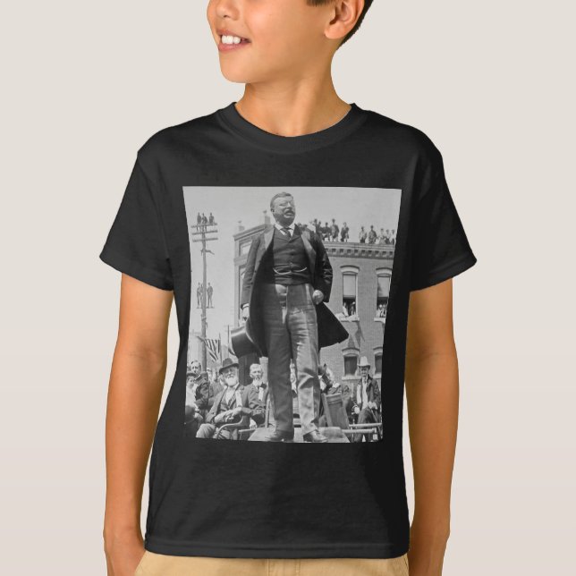 T-shirt Cru 1905 de carte de Teddy Roosevelt Stereoview (Devant)