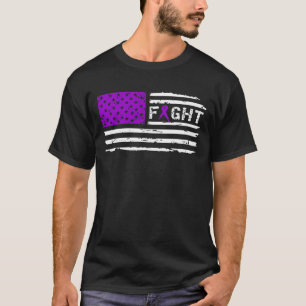 T-shirt Cru de drapeau américain de Cancer pancréatique