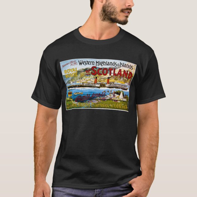 T-shirt Cru de l'Ecosse Glasgow de vapeurs de Royal Mail (Devant)