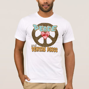 T-shirt Cru de soie dentaire d'amour de paix