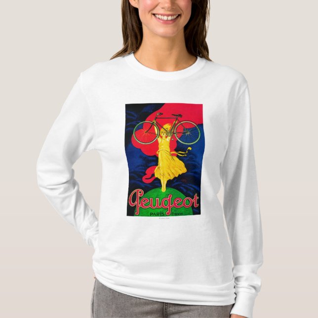 T-shirt Cru PosterEurope de bicyclette de Peugeot (Devant)