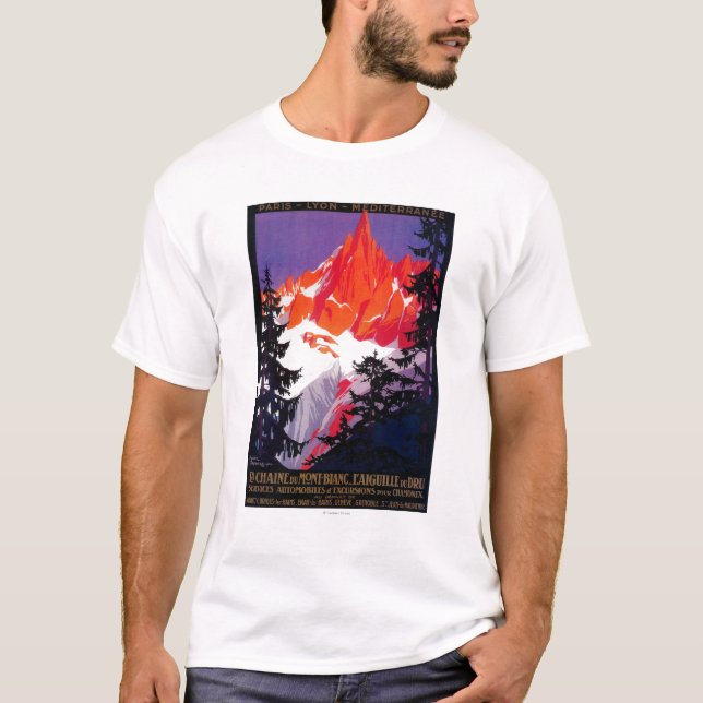 T-shirt Cru PosterEurope de Chaine De Mont Blanc de La (Devant)