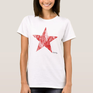 T-shirt Cru rouge d'étoile de coureur de café dénommé