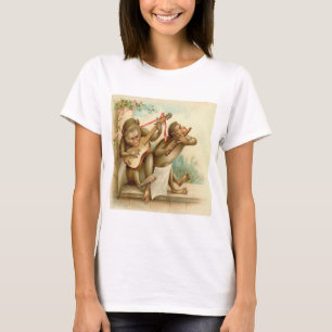 T-shirt Cru, singes jouant des instruments de musique