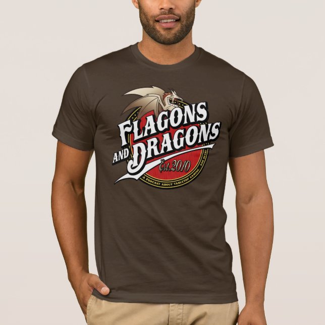 T-shirt Cruches et logo du Podcast Est.2010 de dragons (Devant)
