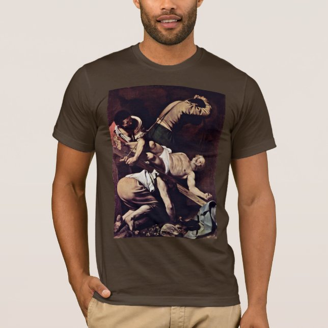 T-shirt Crucifixion de St Peter par Michaël Angelo Merisi (Devant)