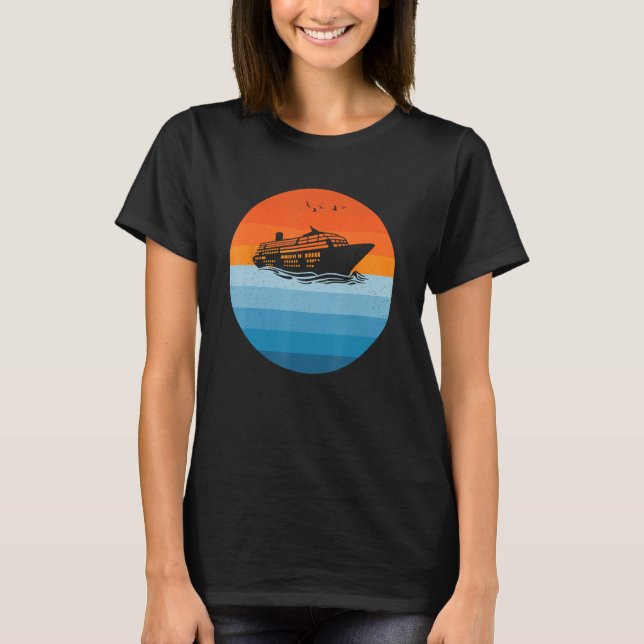 T-shirt Cruise Ship Vacation Trip Cruising Matching Retro  (Devant)