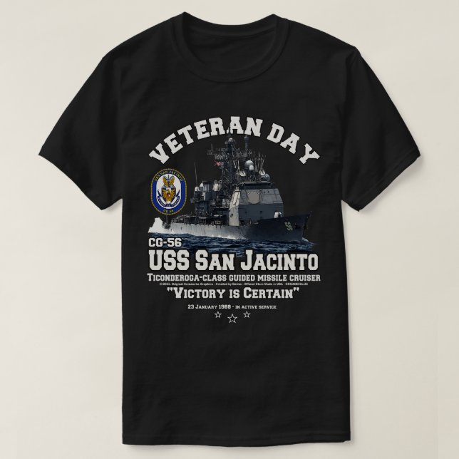T-shirt Cruiser de la marine américaine San Jacinto CG56 (Design devant)