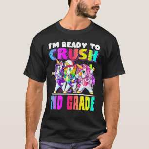 T-shirt Crush 2e Année Dabbing Unicorne Retour À L'École R