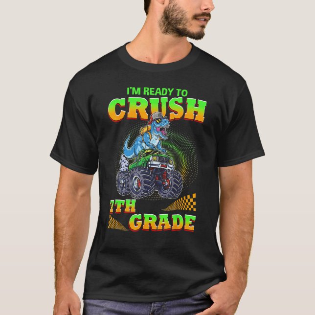 T-shirt Crush 7th Grade Dinosaur Back To School For Teache (Devant)