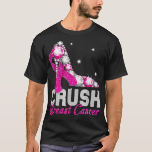 T-shirt Crush Cancer du sein Pink Bling High Heures Breast