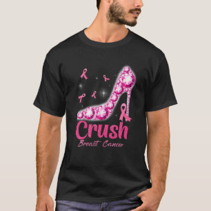 T-shirt Crush Cancer du sein Pink Bling High Heures Breast
