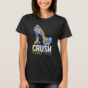 T-shirt Crush Dercum's Disease Yellow & Blue Ribbon High H