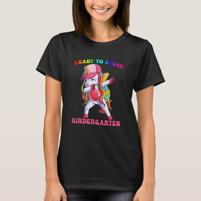 T-shirt Crush KINDERGARTEN Dabbing Unicorn Retour à l'écol (Devant)